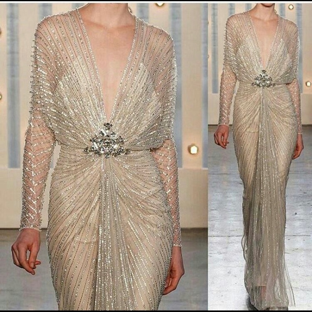 jenny packham dress gown embelished UK 8- US 4